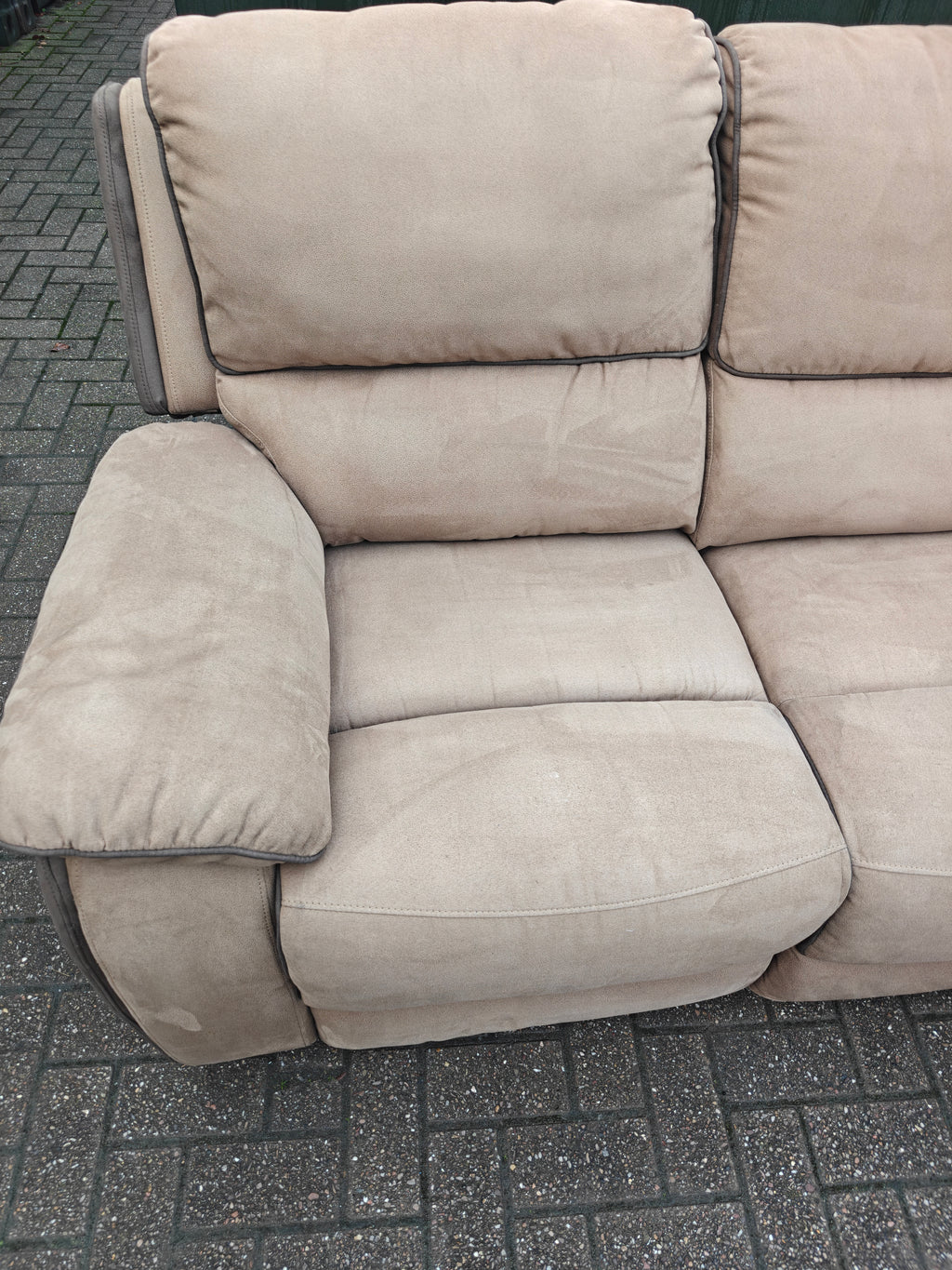 Harvey's Brown Corner Manual Recliner Sofa