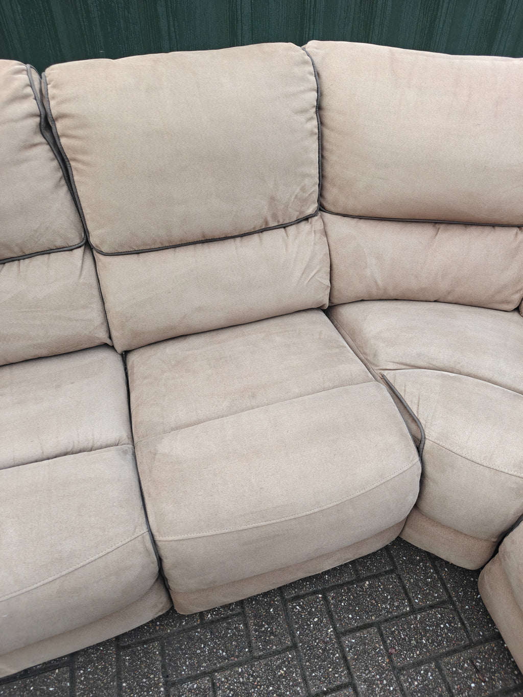 Harvey's Brown Corner Manual Recliner Sofa