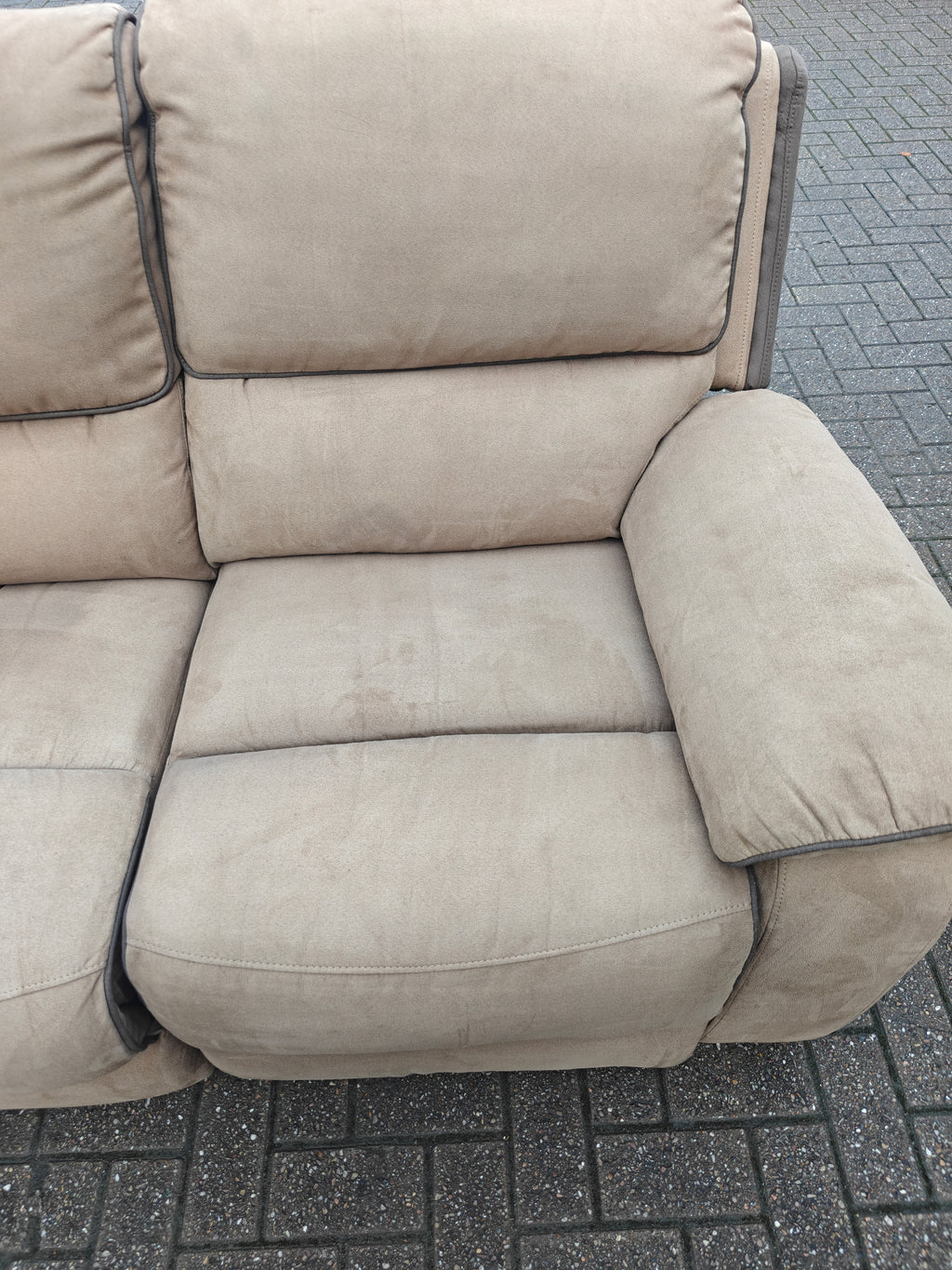 Harvey's Brown Corner Manual Recliner Sofa
