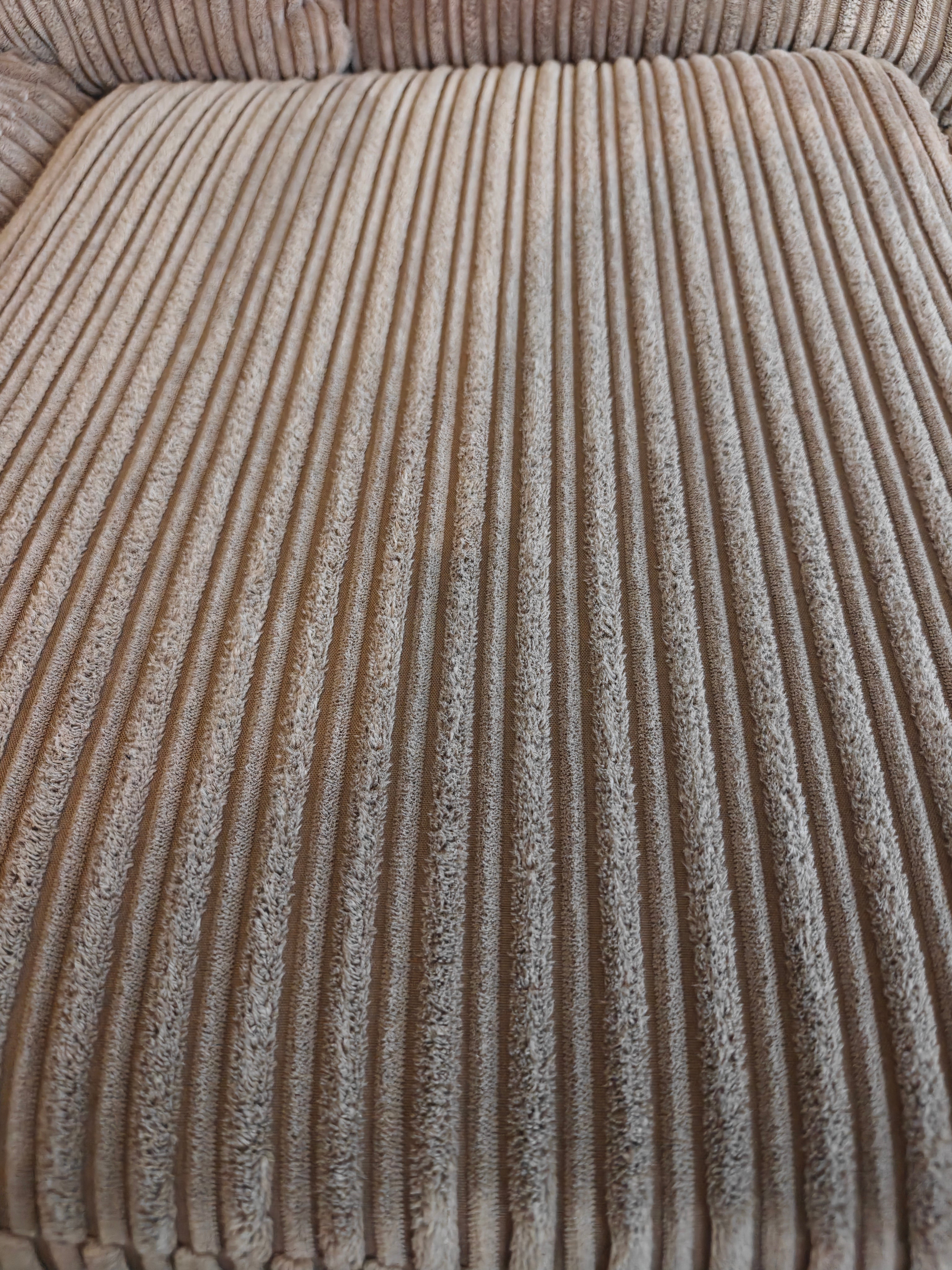 Corded Coffee Fabric Corner Left Hand Side Sofa