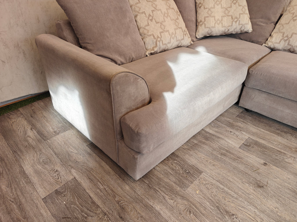 Grey Chenille Fabric Corner Sofa