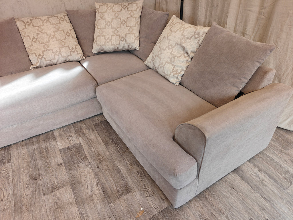 Grey Chenille Fabric Corner Sofa