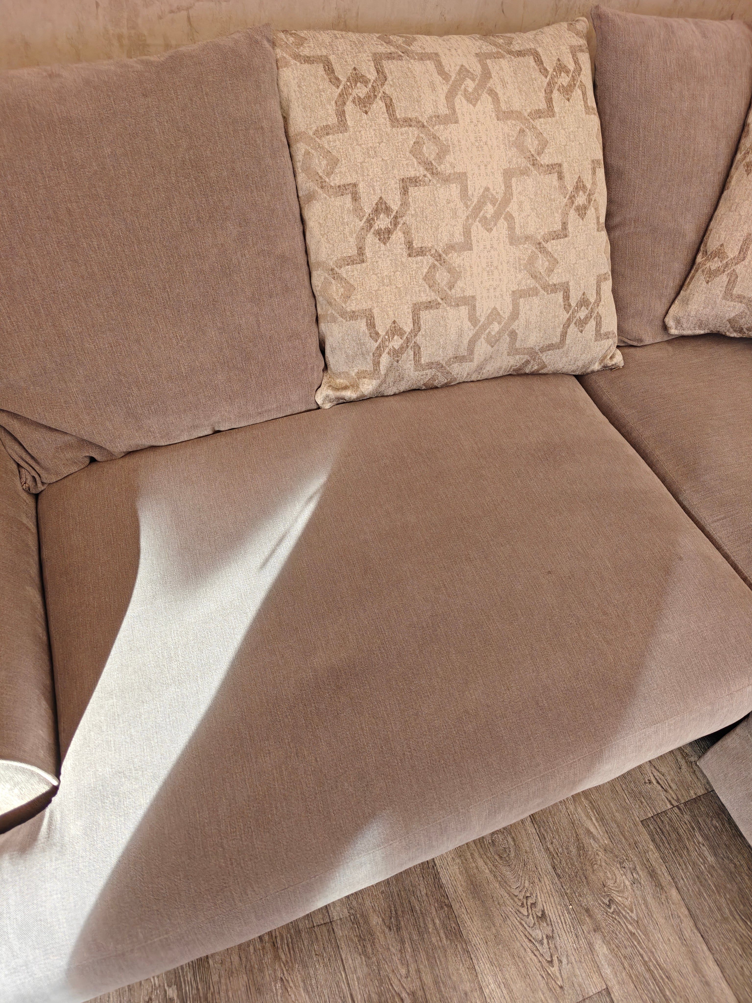 Grey Chenille Fabric Corner Sofa