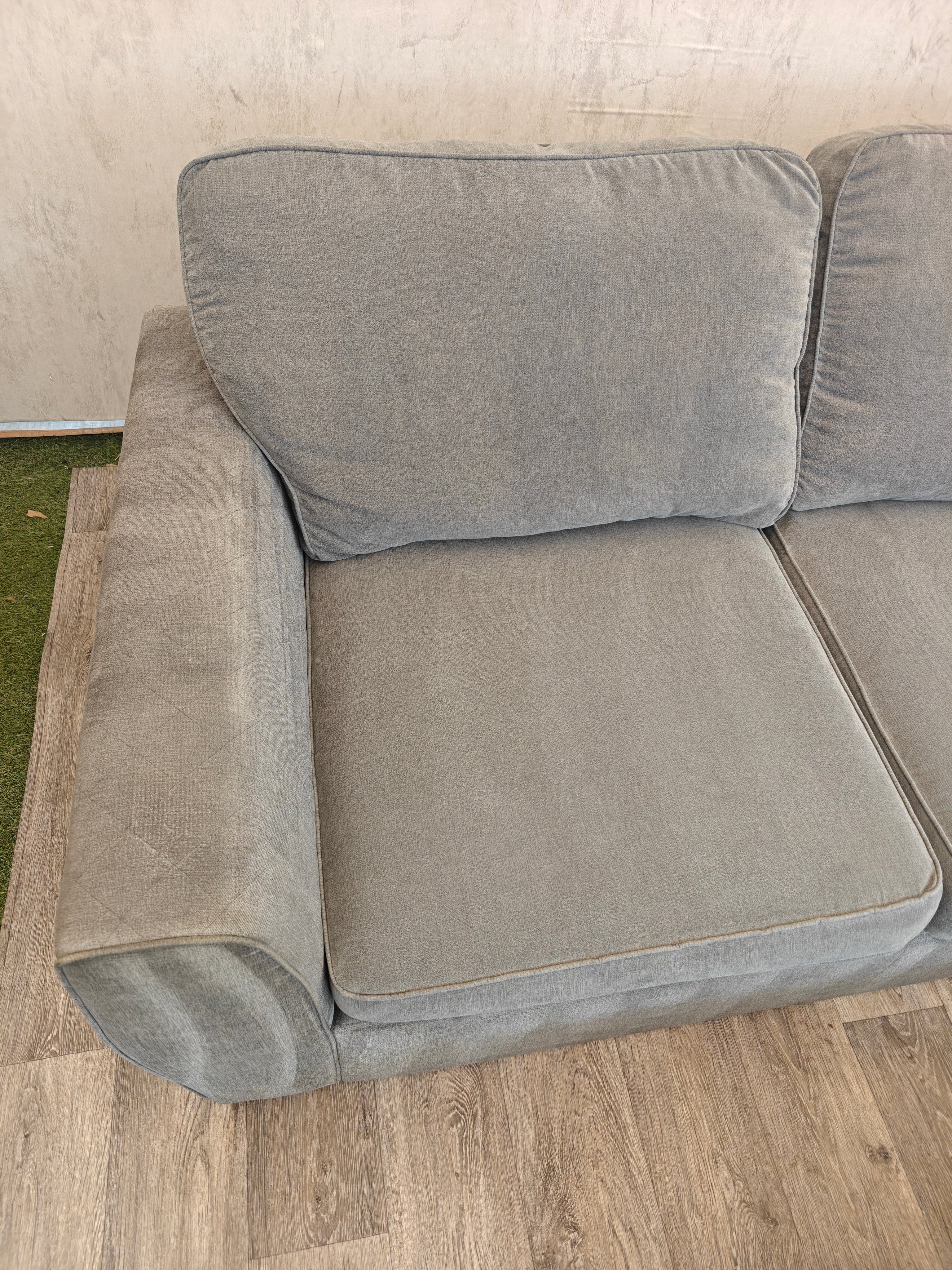 Grey Orka Corner Sofa with Matching Footstool
