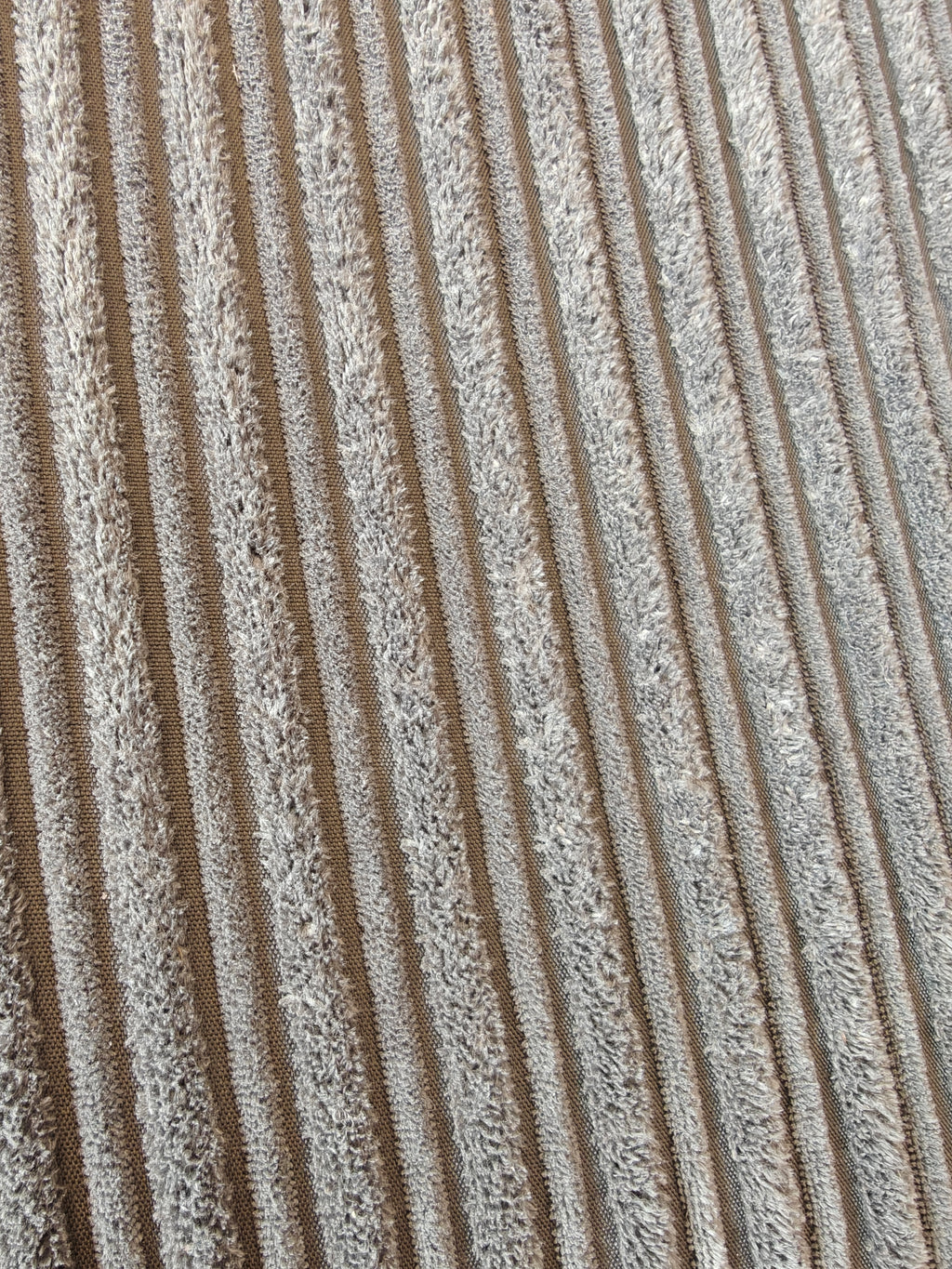 Grey Cord Corner Sofa with Matching Footstool