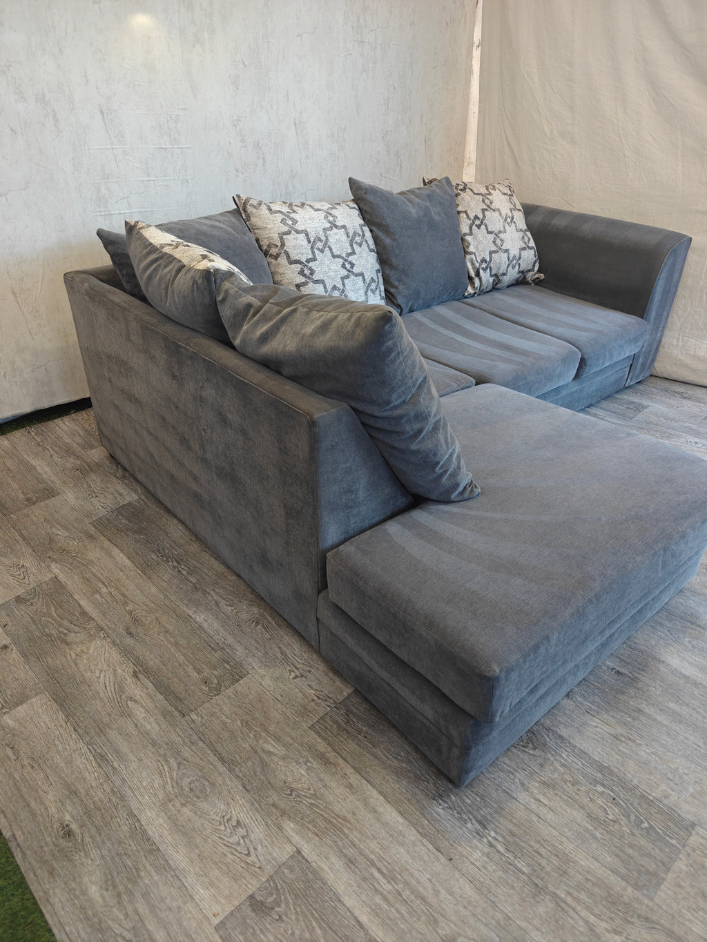 Grey Dylan Left Hand Side L-Shaped Sofa DELIVERY AVAILABLE