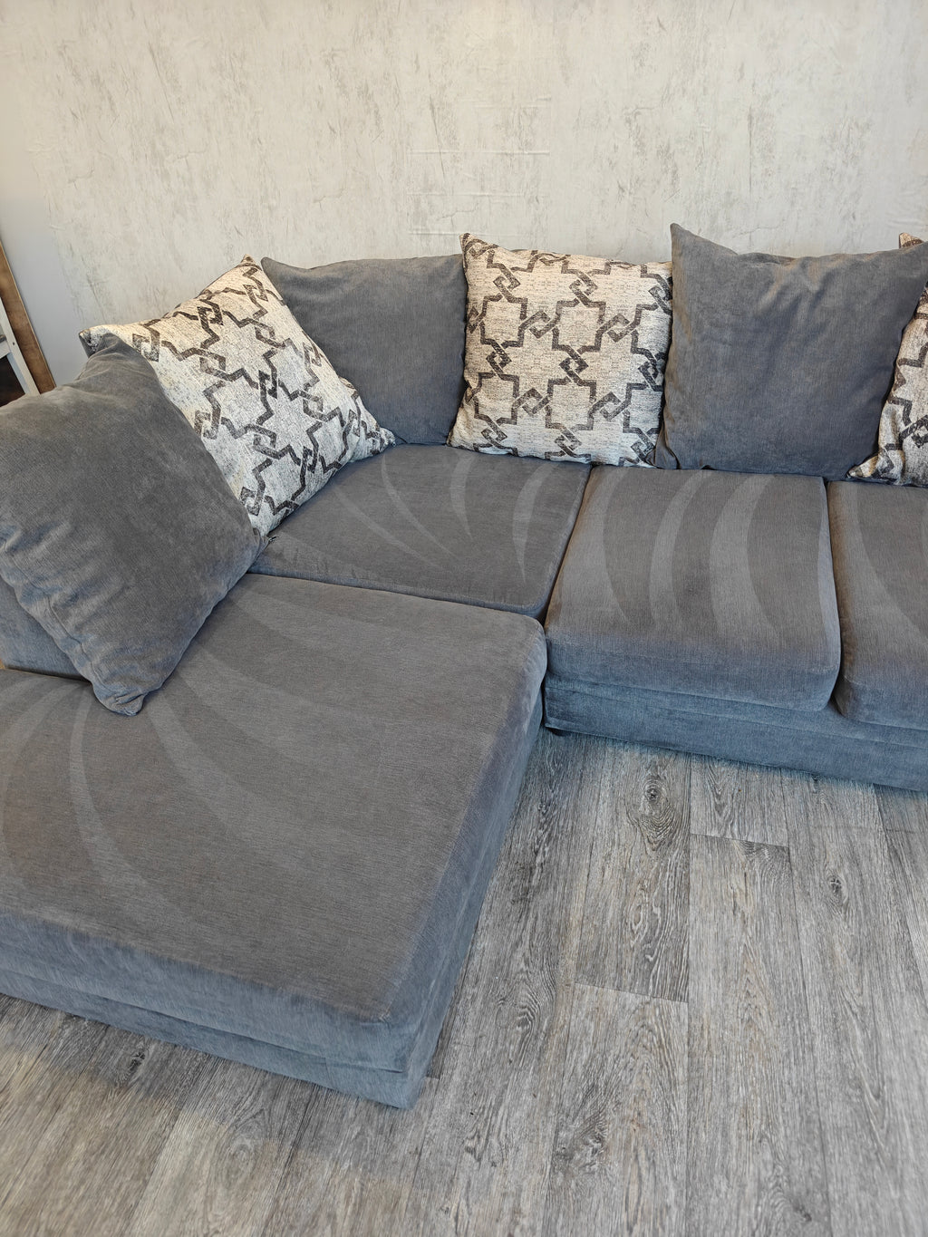 Grey Dylan Left Hand Side L-Shaped Sofa DELIVERY AVAILABLE