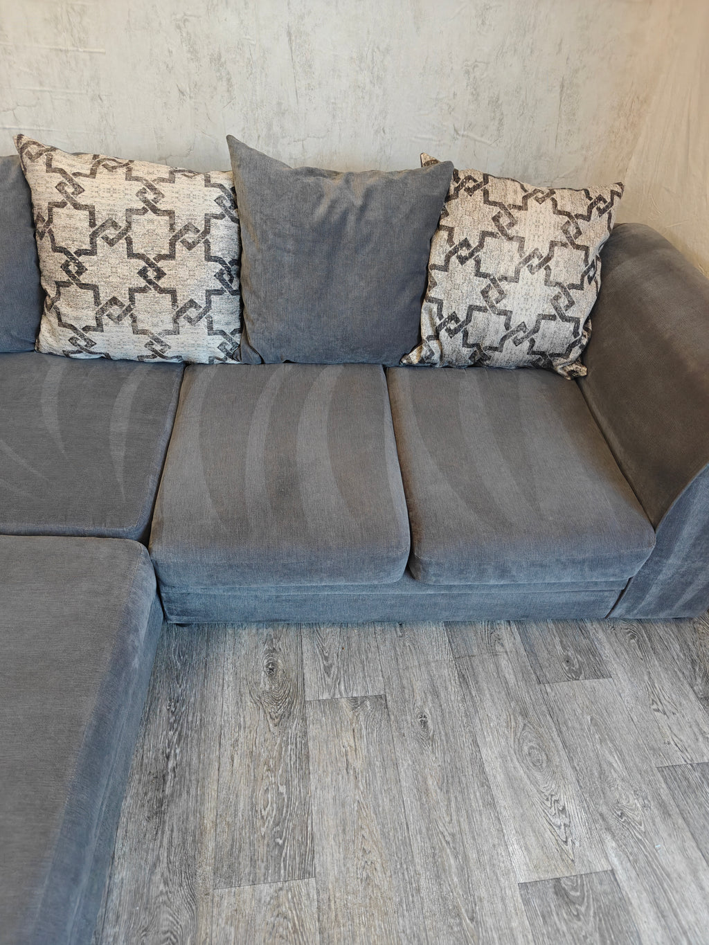 Grey Dylan Left Hand Side L-Shaped Sofa DELIVERY AVAILABLE