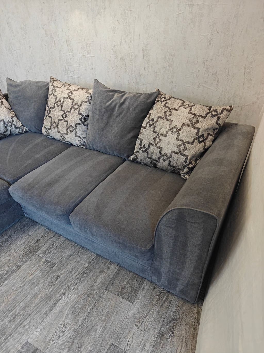 Grey Dylan Left Hand Side L-Shaped Sofa DELIVERY AVAILABLE
