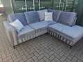 Luxury Grey Velvet Corner Sofa – Like New (6 Months Old)