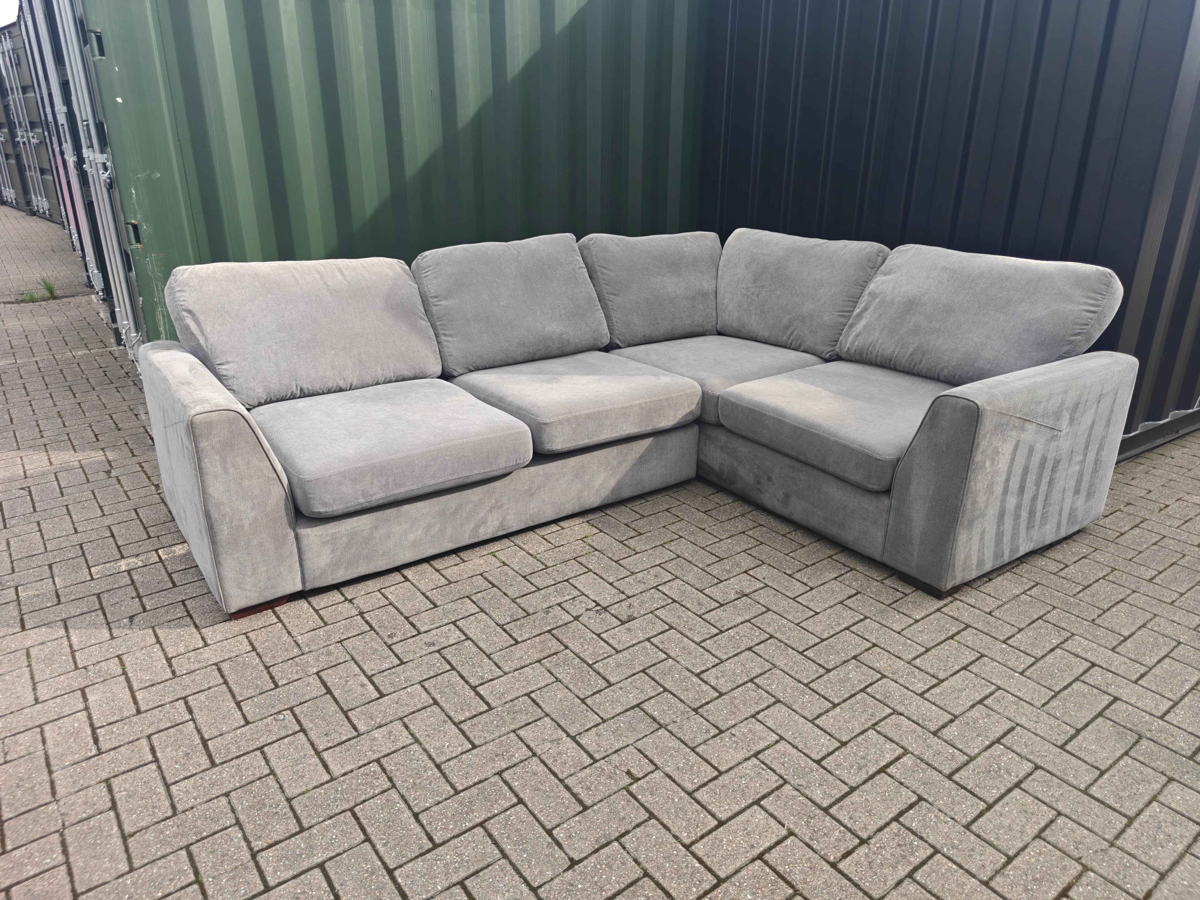 Grey DFS Orka Corner Sofa - With sun fade