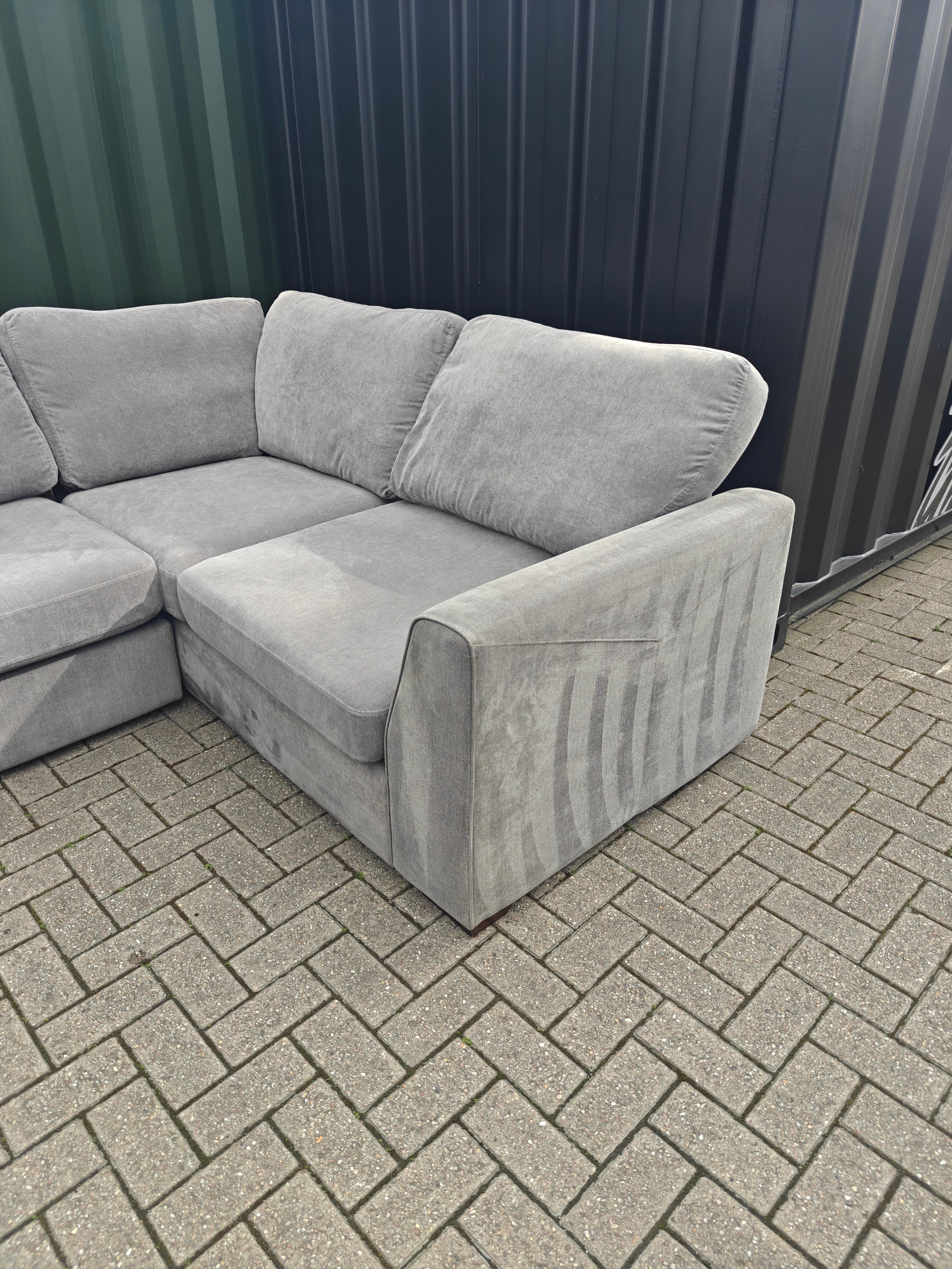 Grey DFS Orka Corner Sofa - With sun fade