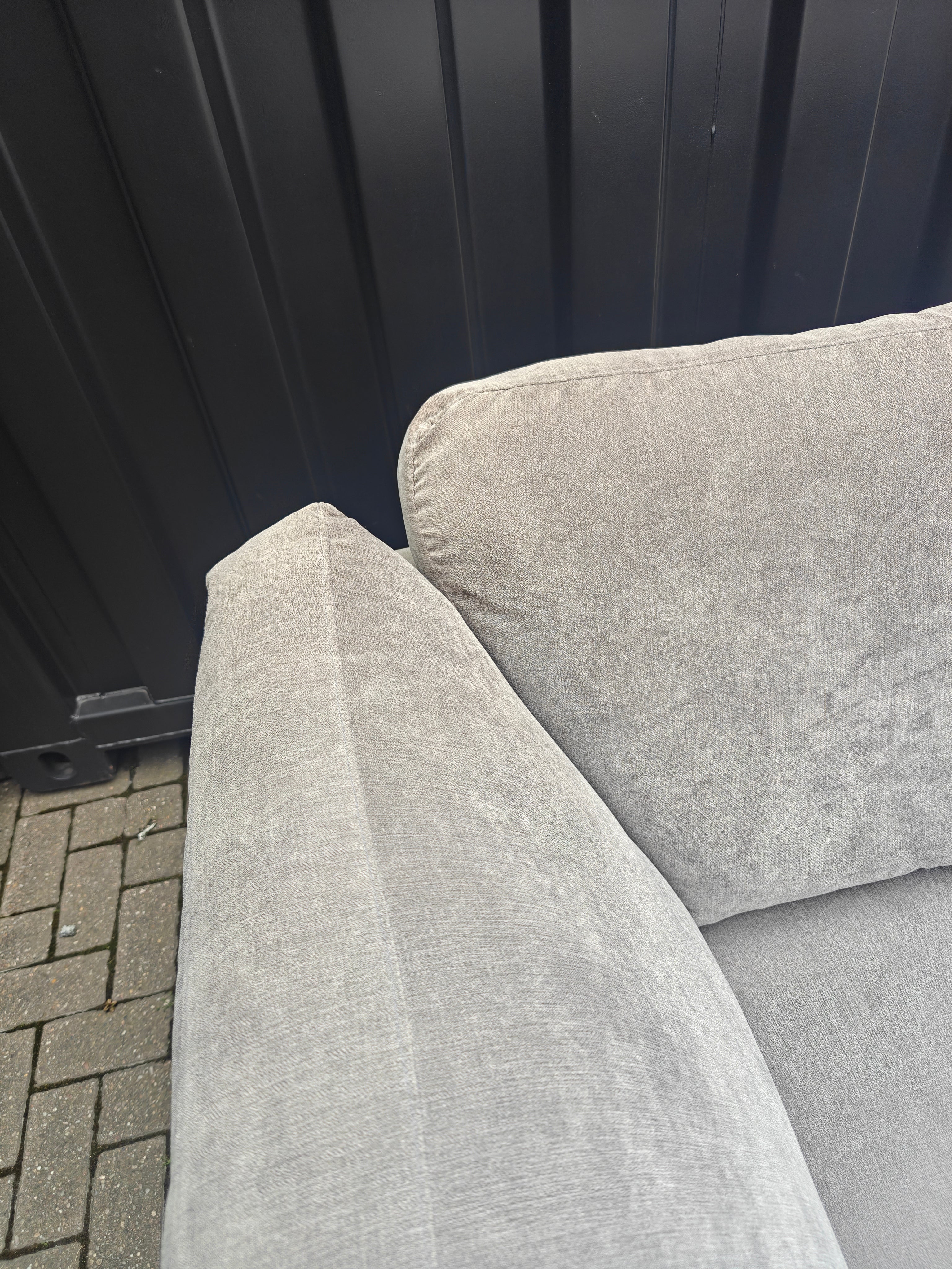 Grey DFS Orka Corner Sofa - With sun fade