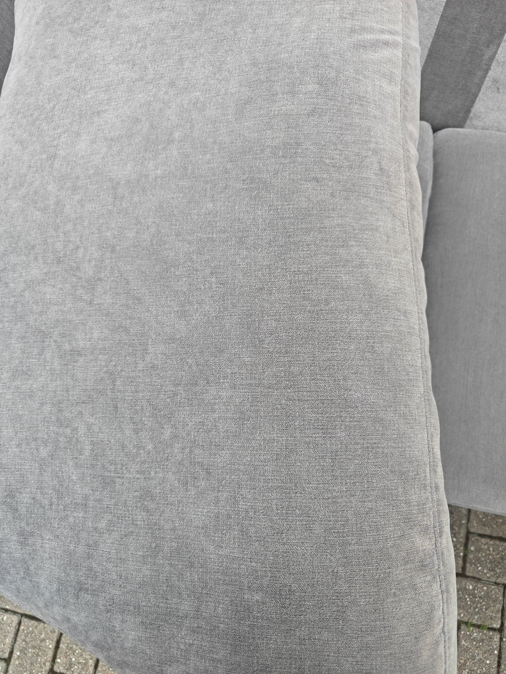 Grey DFS Orka Corner Sofa - With sun fade