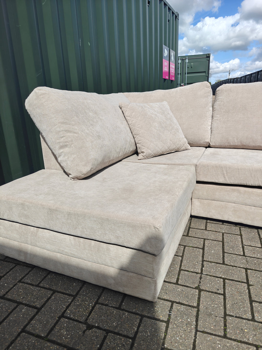 Stone/Beige Left Hand Side Sofa