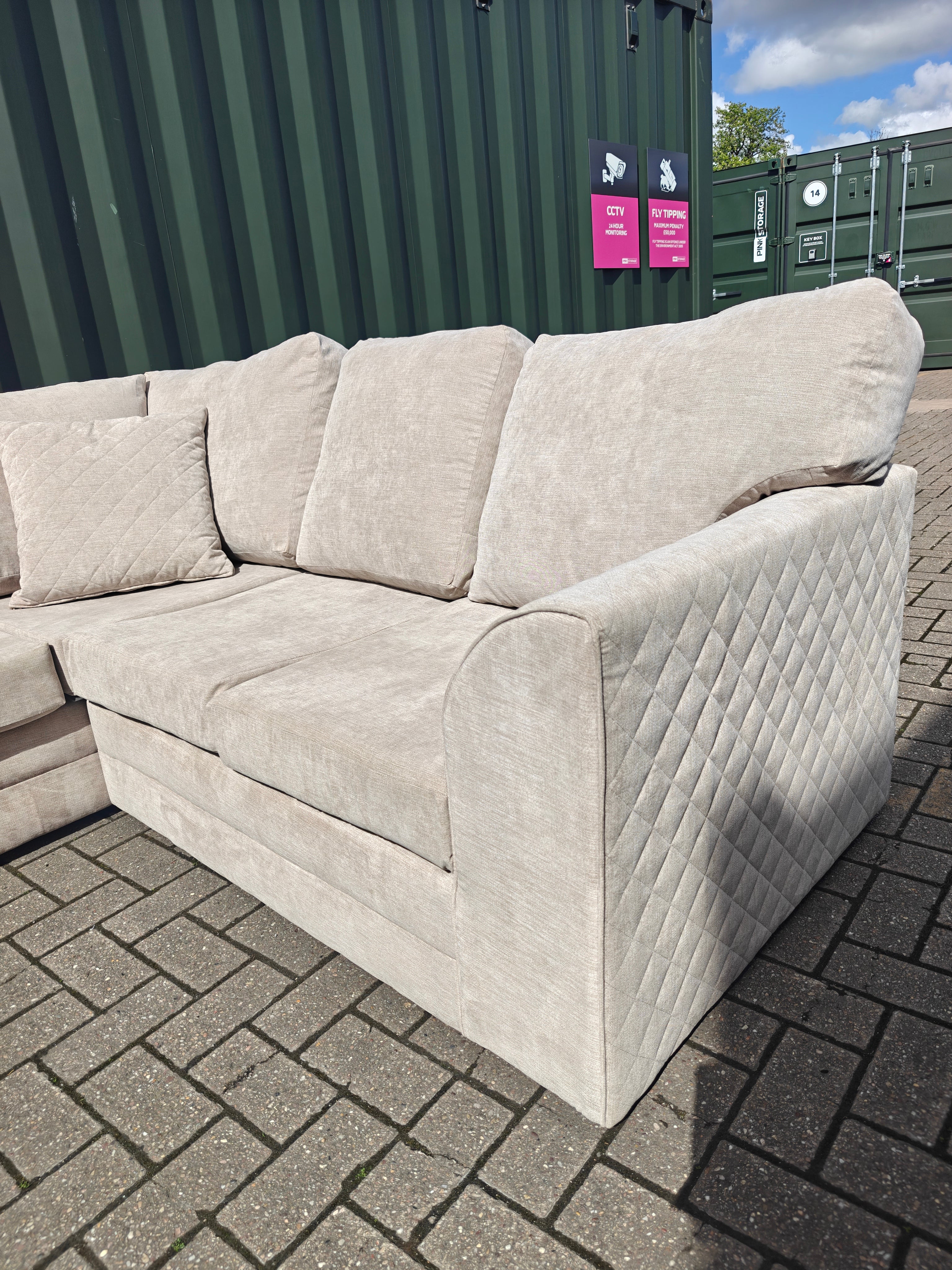 Stone/Beige Left Hand Side Sofa