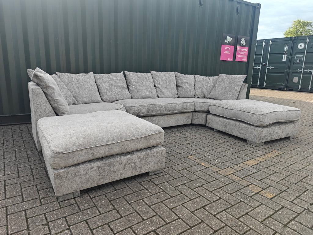 Large Grey U Shape Sofa