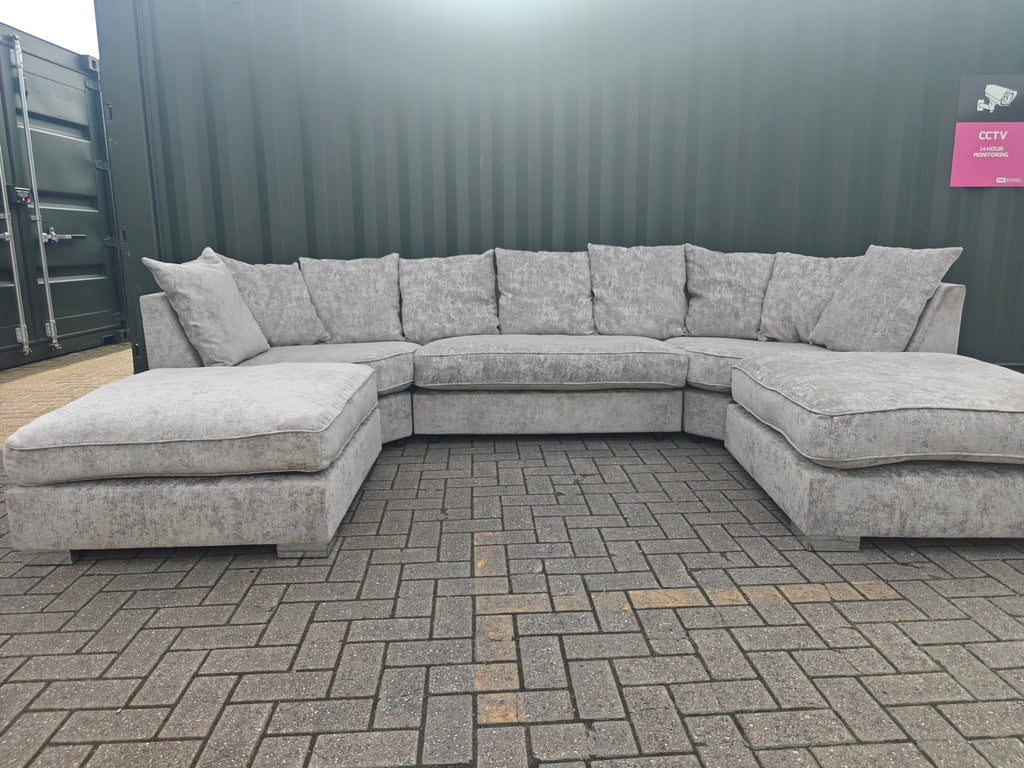 Large Grey U Shape Sofa