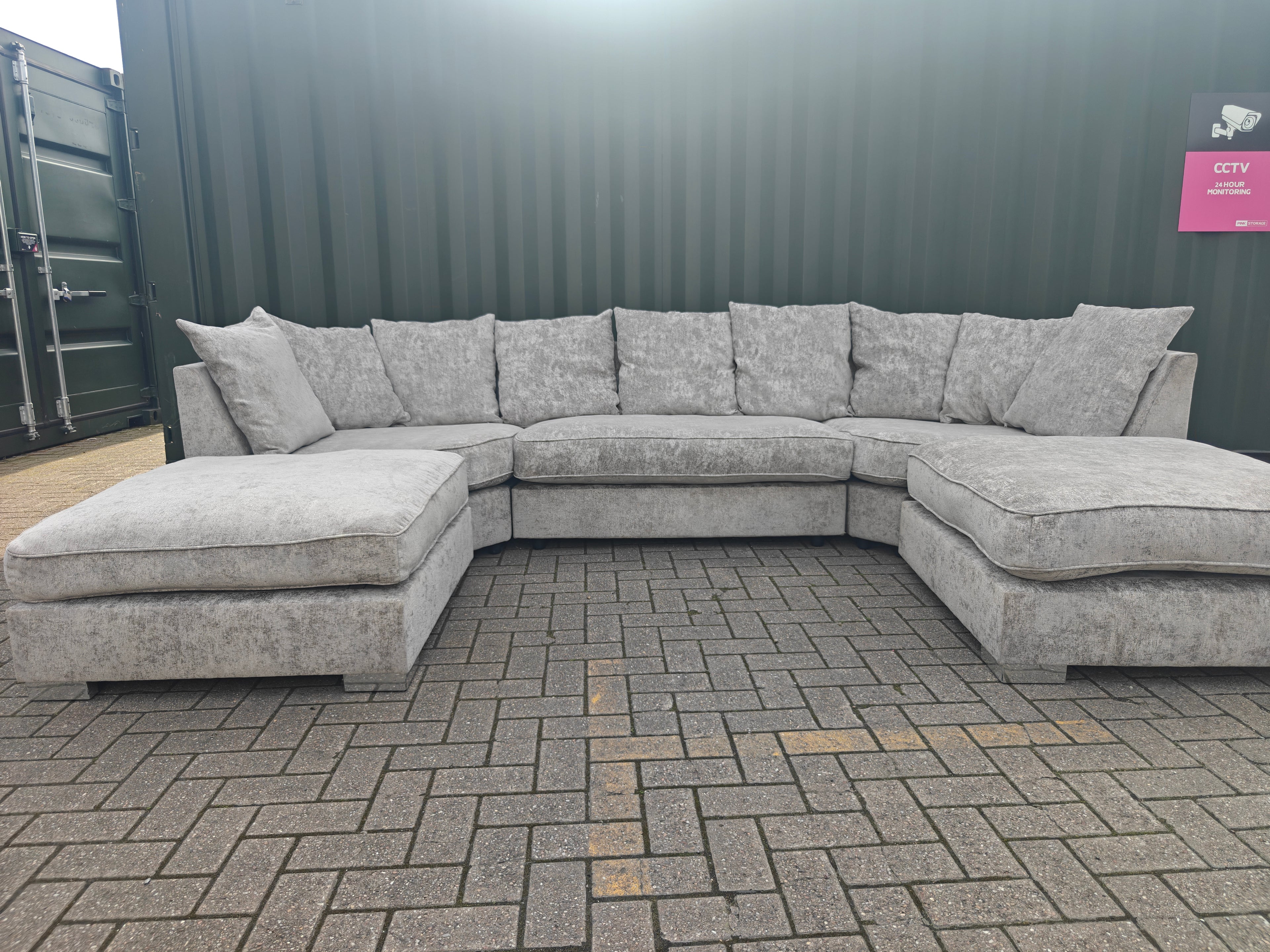 Large Grey U Shape Sofa