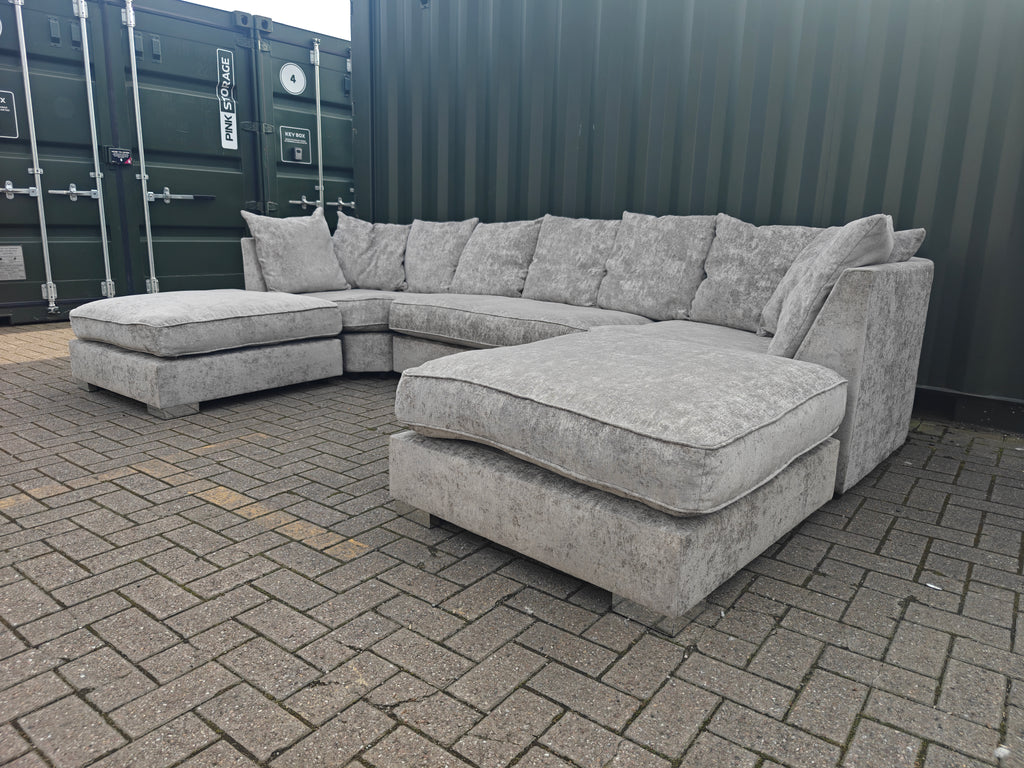 Large Grey U Shape Sofa