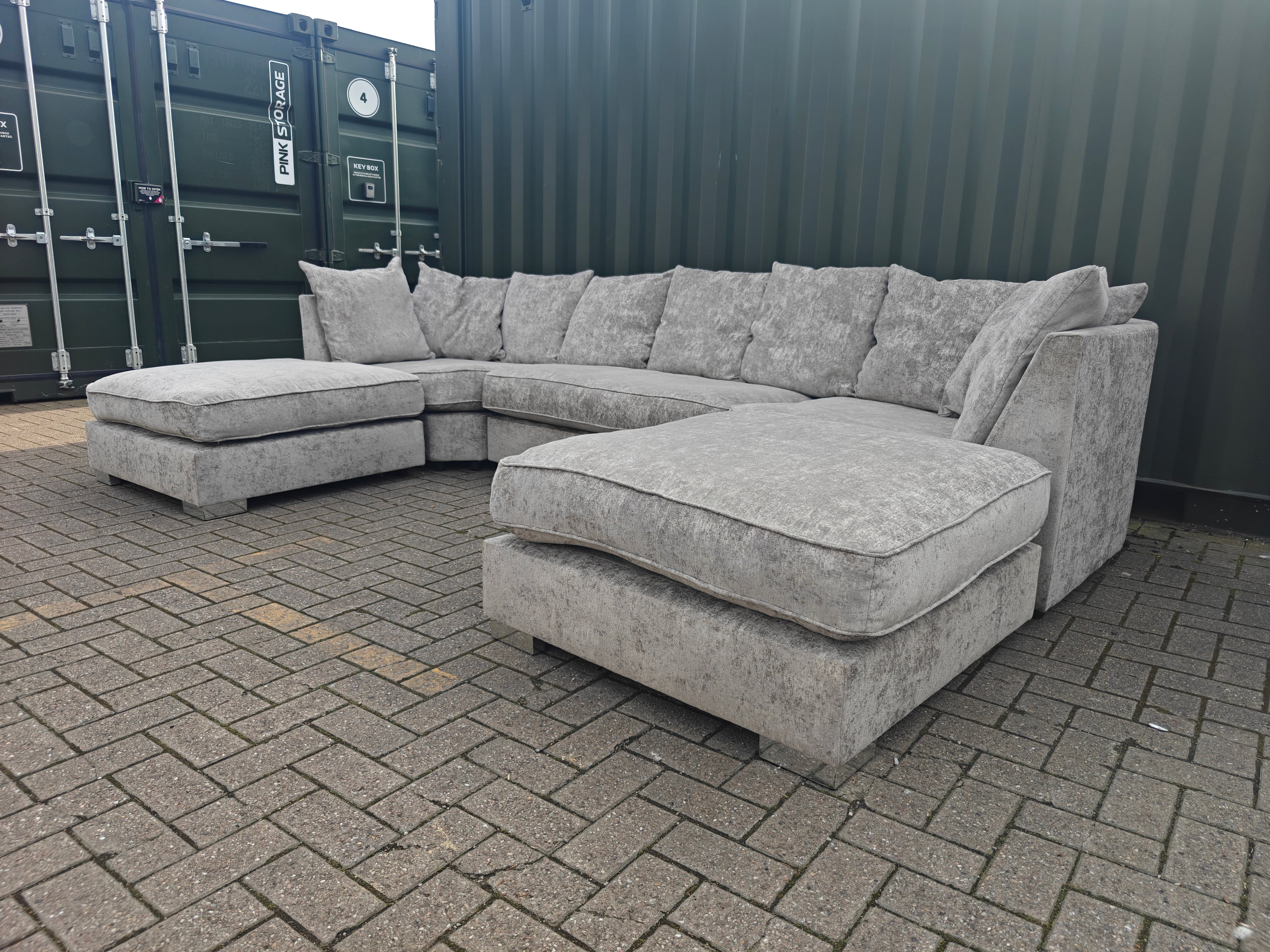 Large Grey U Shape Sofa
