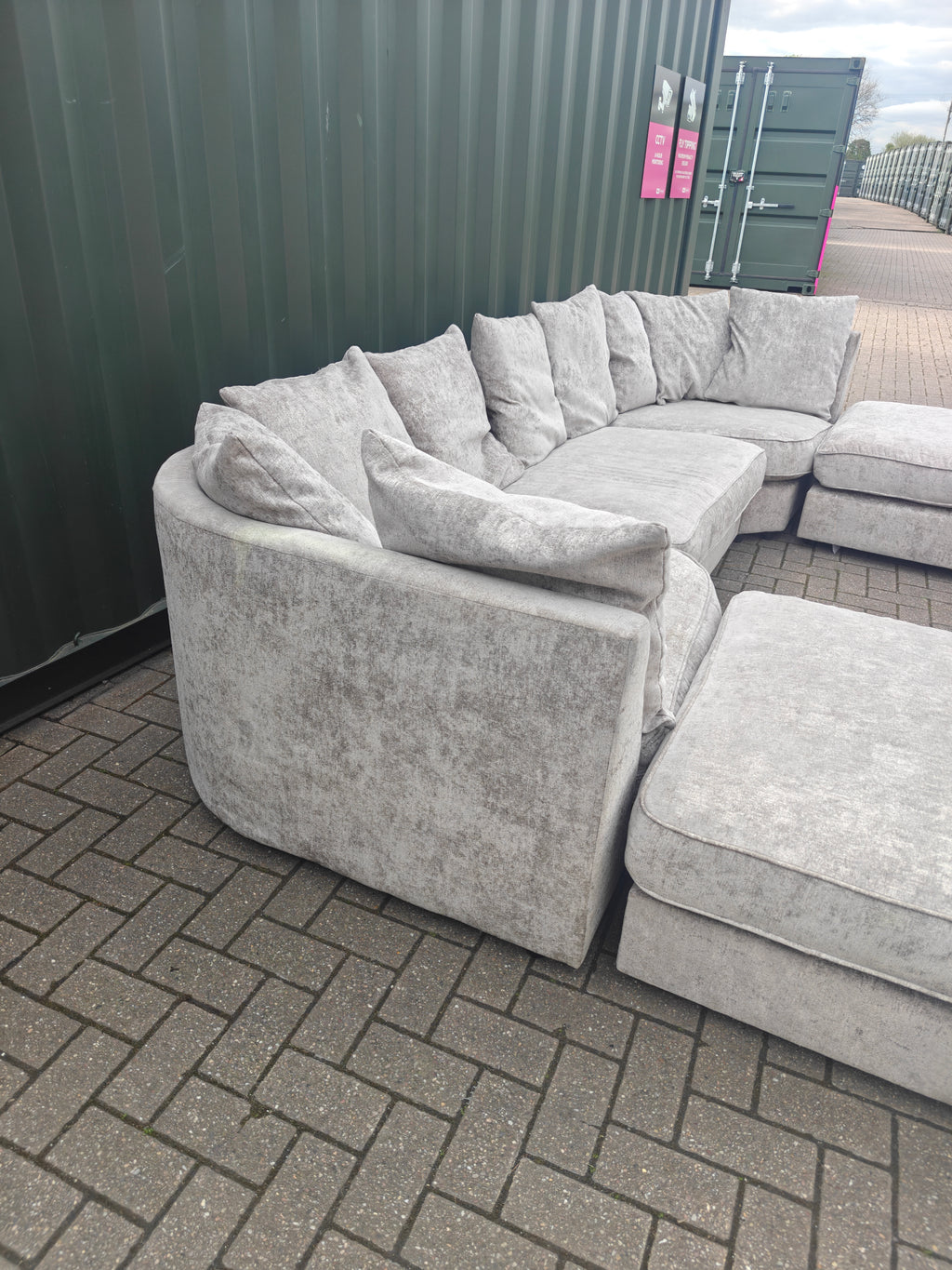 Large Grey U Shape Sofa