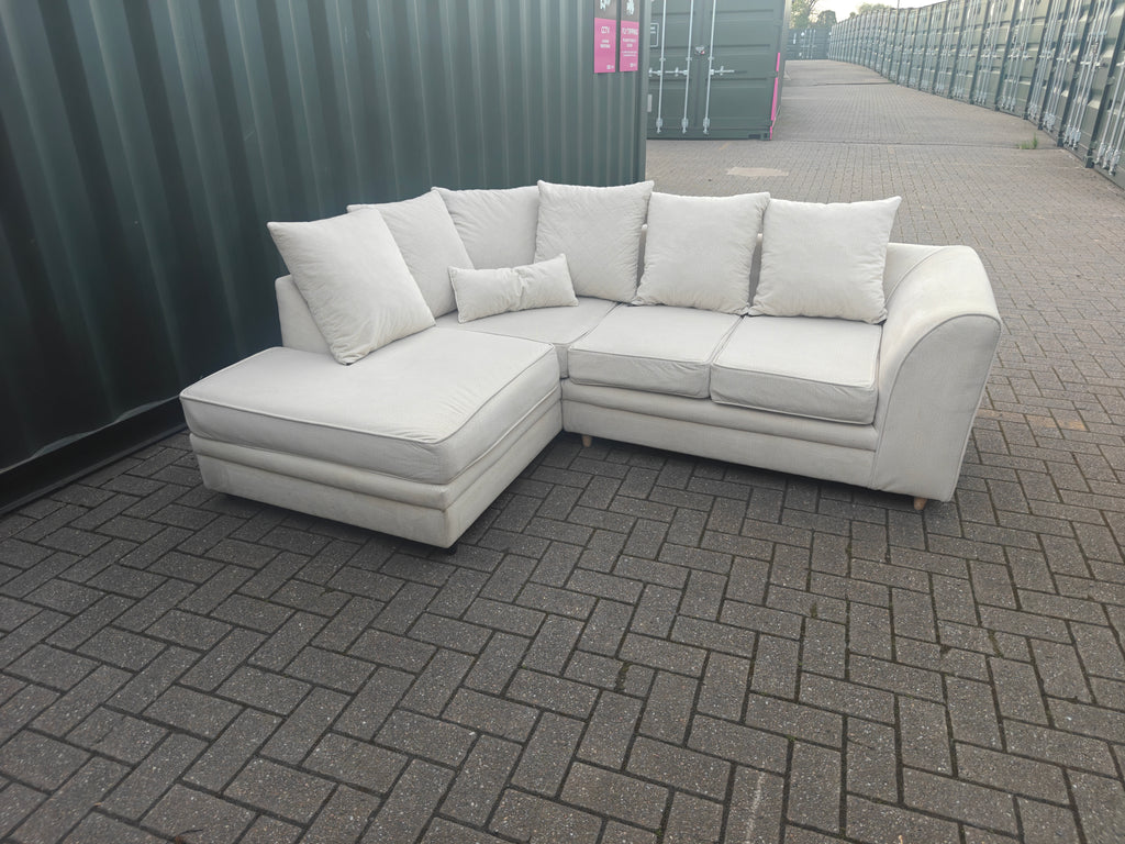 Cream Velvet Chicago Left Hand Side Sofa