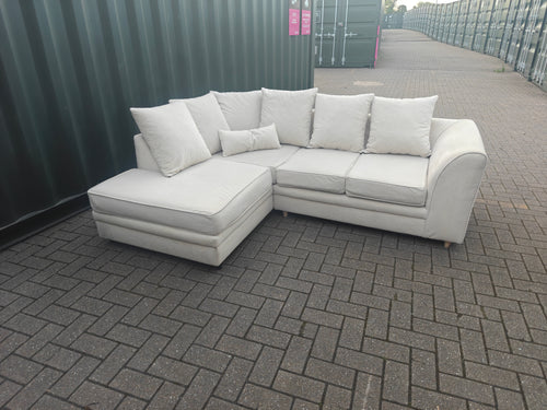 Cream Velvet Chicago Left Hand Side Sofa