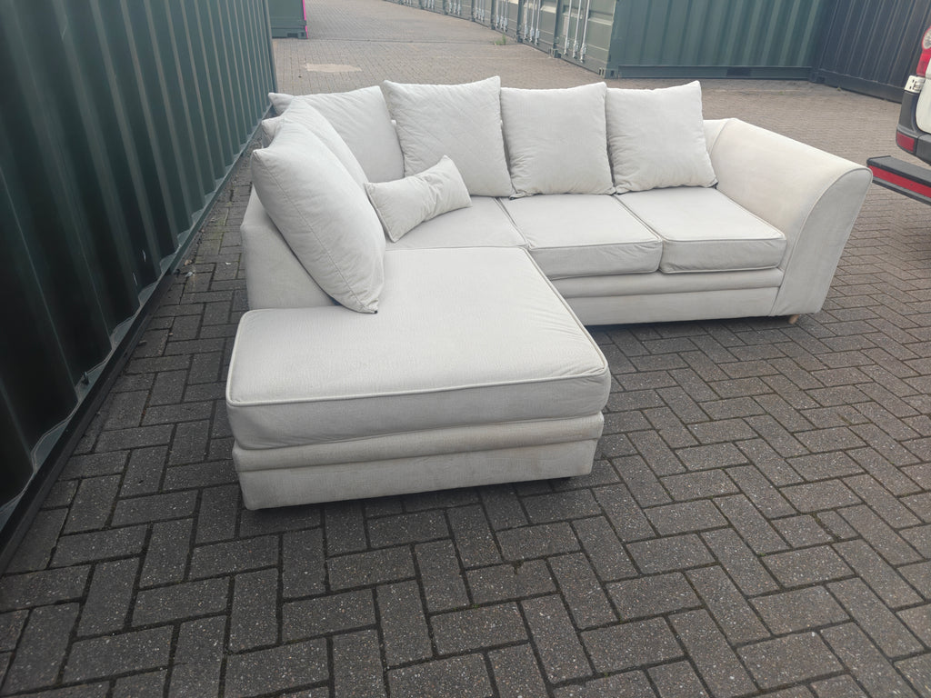 Cream Velvet Chicago Left Hand Side Sofa