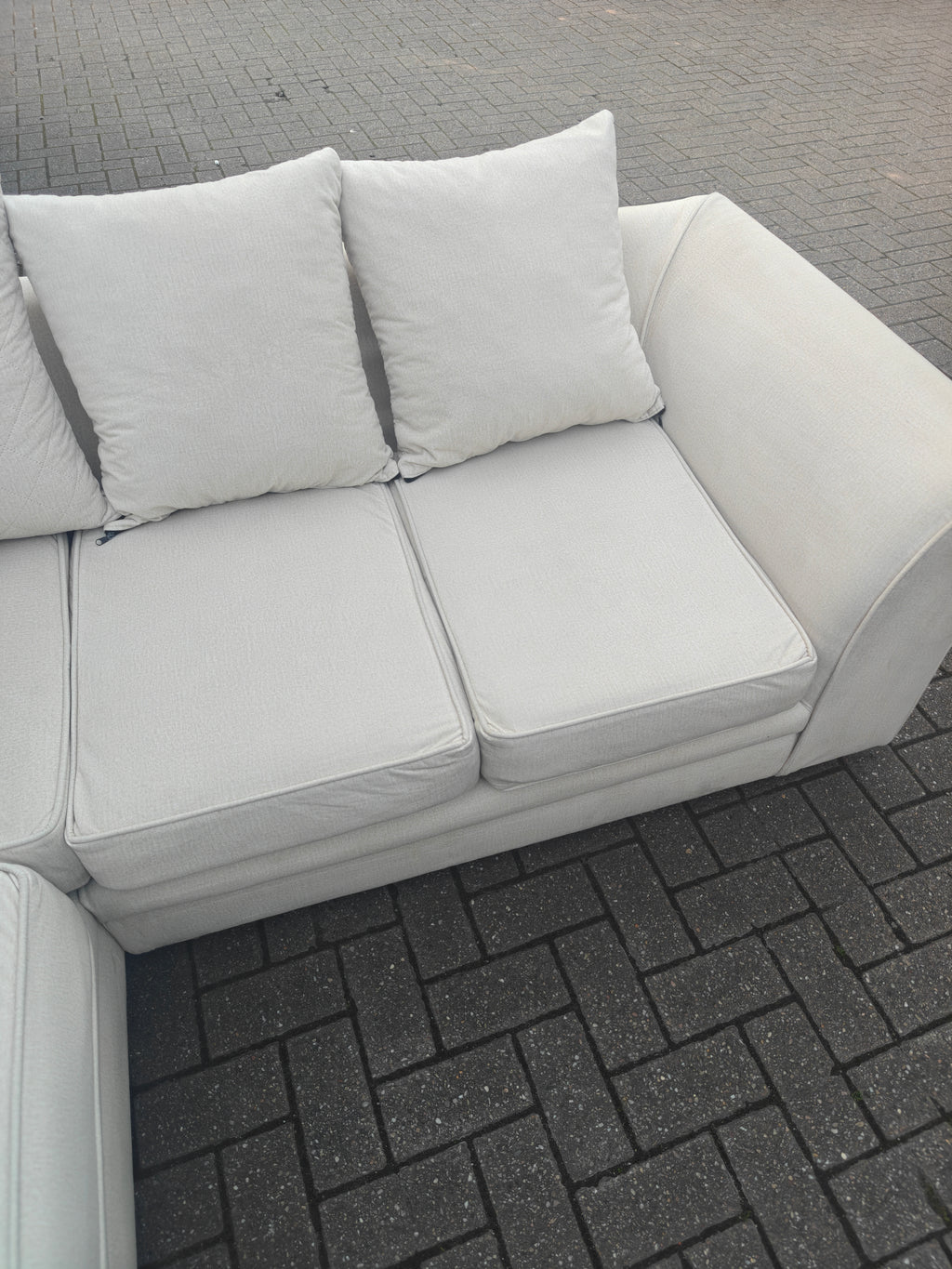 Cream Velvet Chicago Left Hand Side Sofa