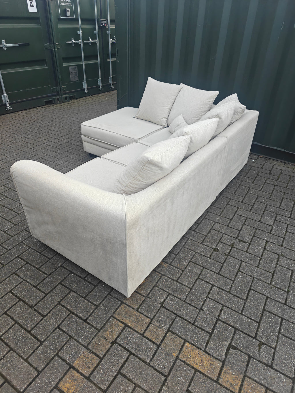 Cream Velvet Chicago Left Hand Side Sofa