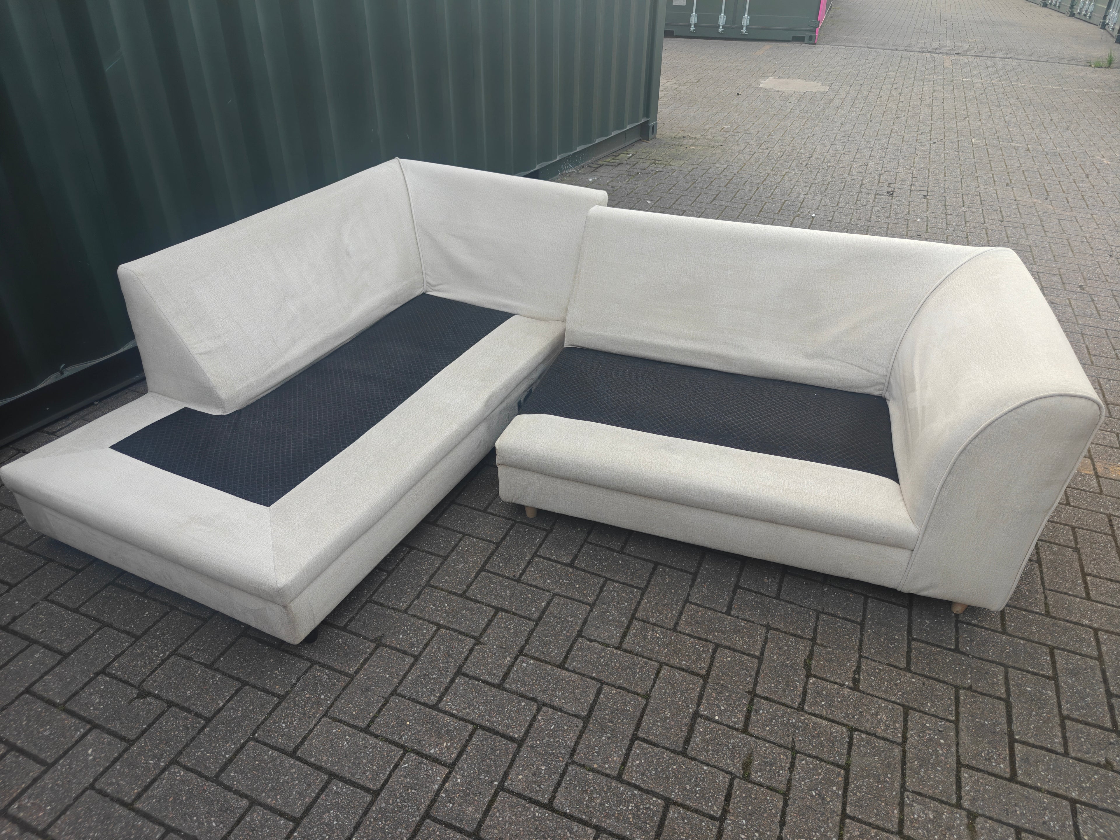 Cream Velvet Chicago Left Hand Side Sofa