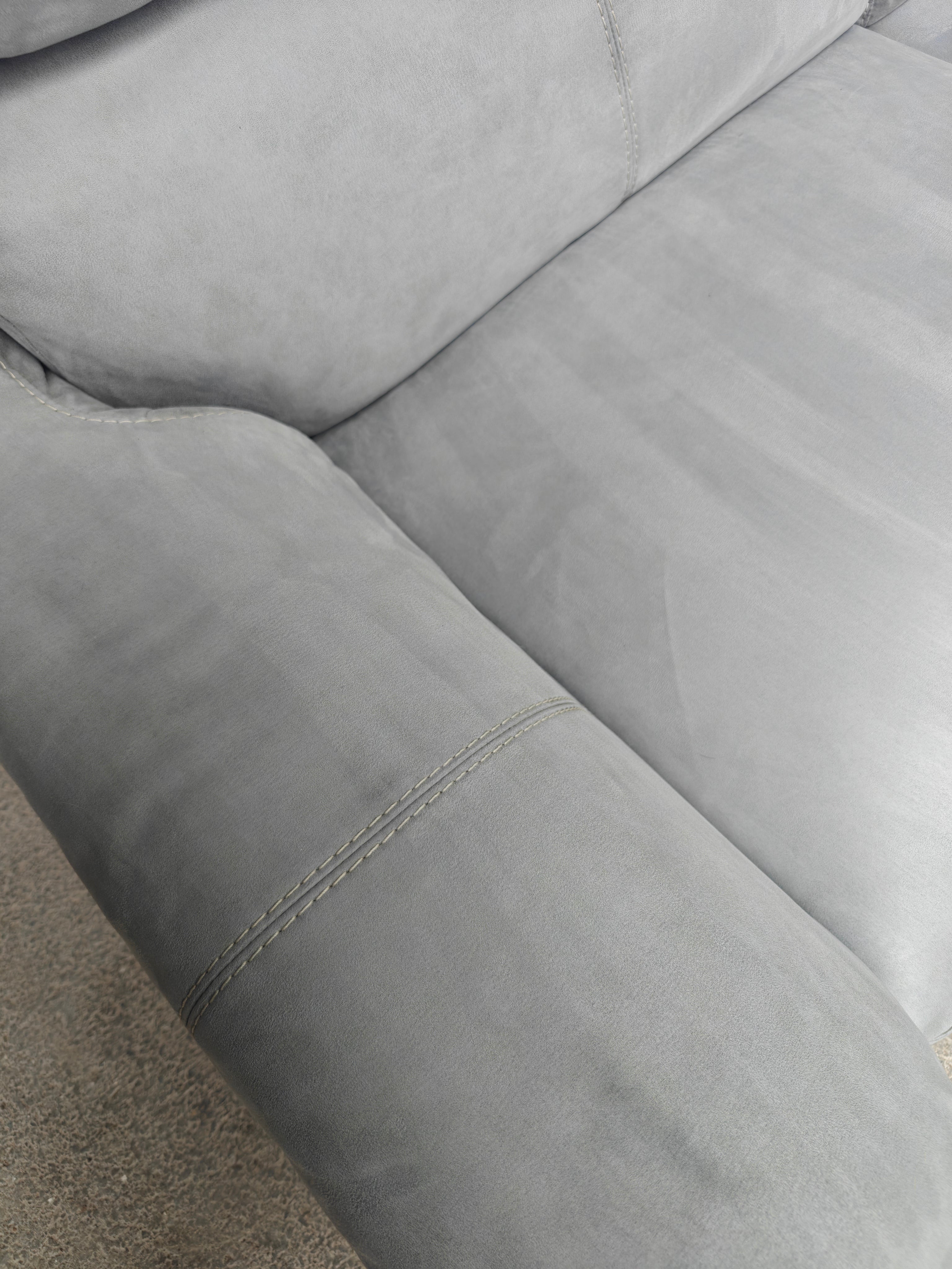 Stone Suede Furniture Village Contempo Electric Recliner 3 Seater Sofa