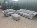 Grey Windsor Sofa Set 4+2 Seater + Footstool RRP