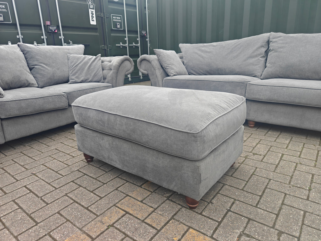 Grey Windsor Sofa Set 4+2 Seater + Footstool RRP