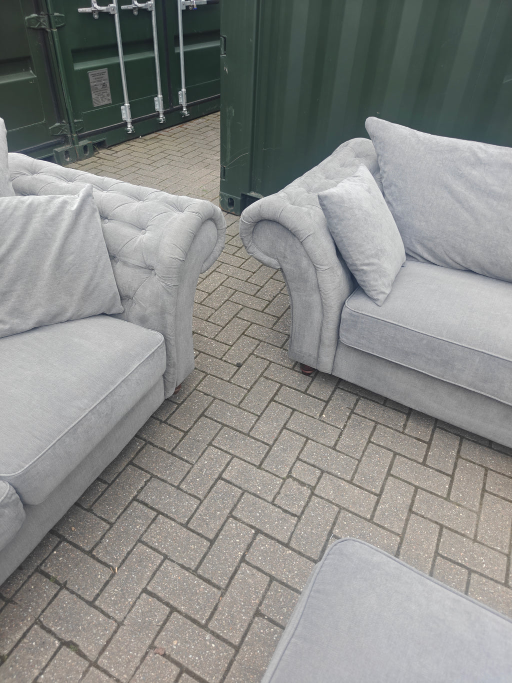 Grey Windsor Sofa Set 4+2 Seater + Footstool RRP