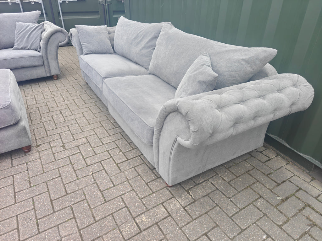 Grey Windsor Sofa Set 4+2 Seater + Footstool RRP