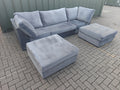 U Shape Grey Velvet Sofa