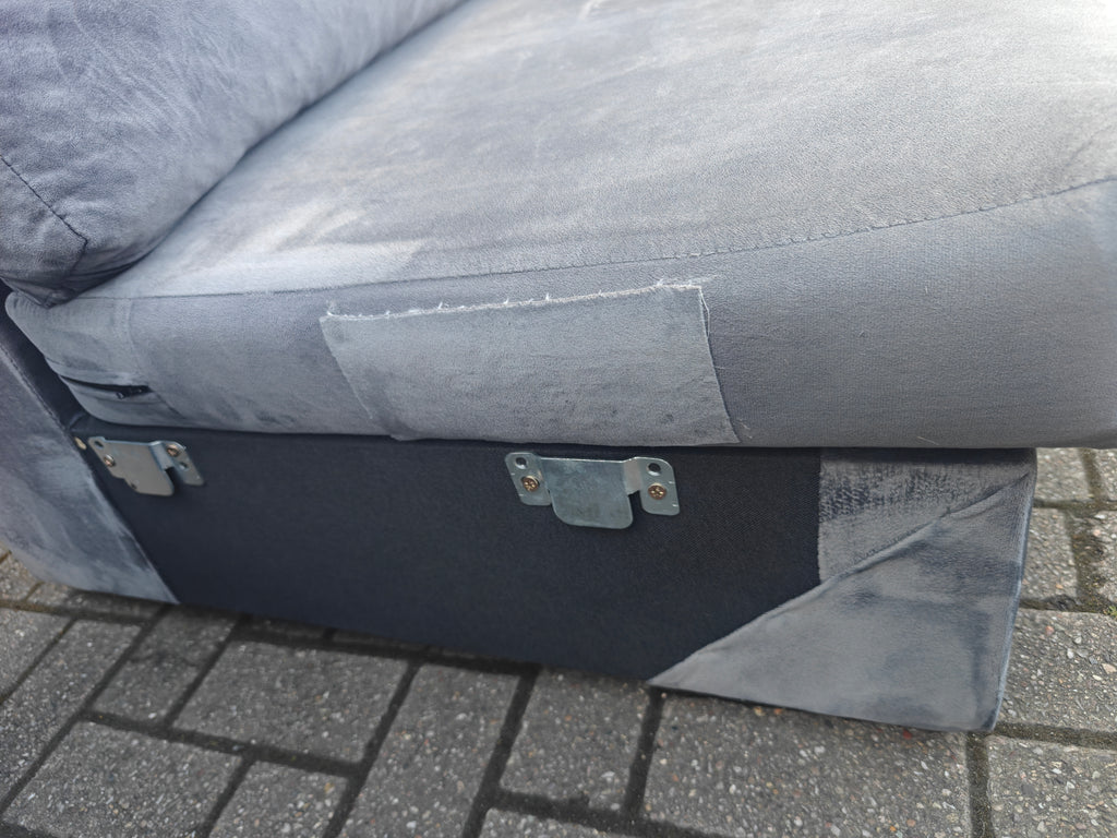 U Shape Grey Velvet Sofa