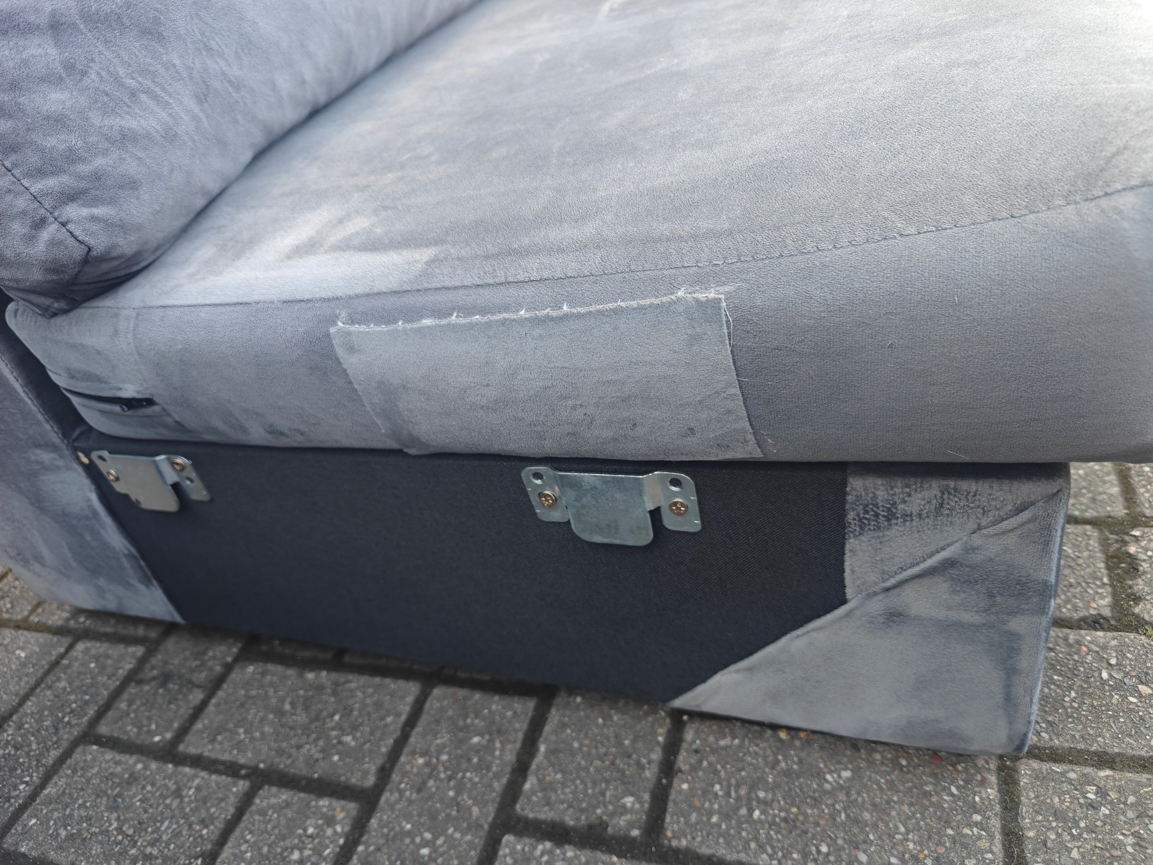 U Shape Grey Velvet Sofa