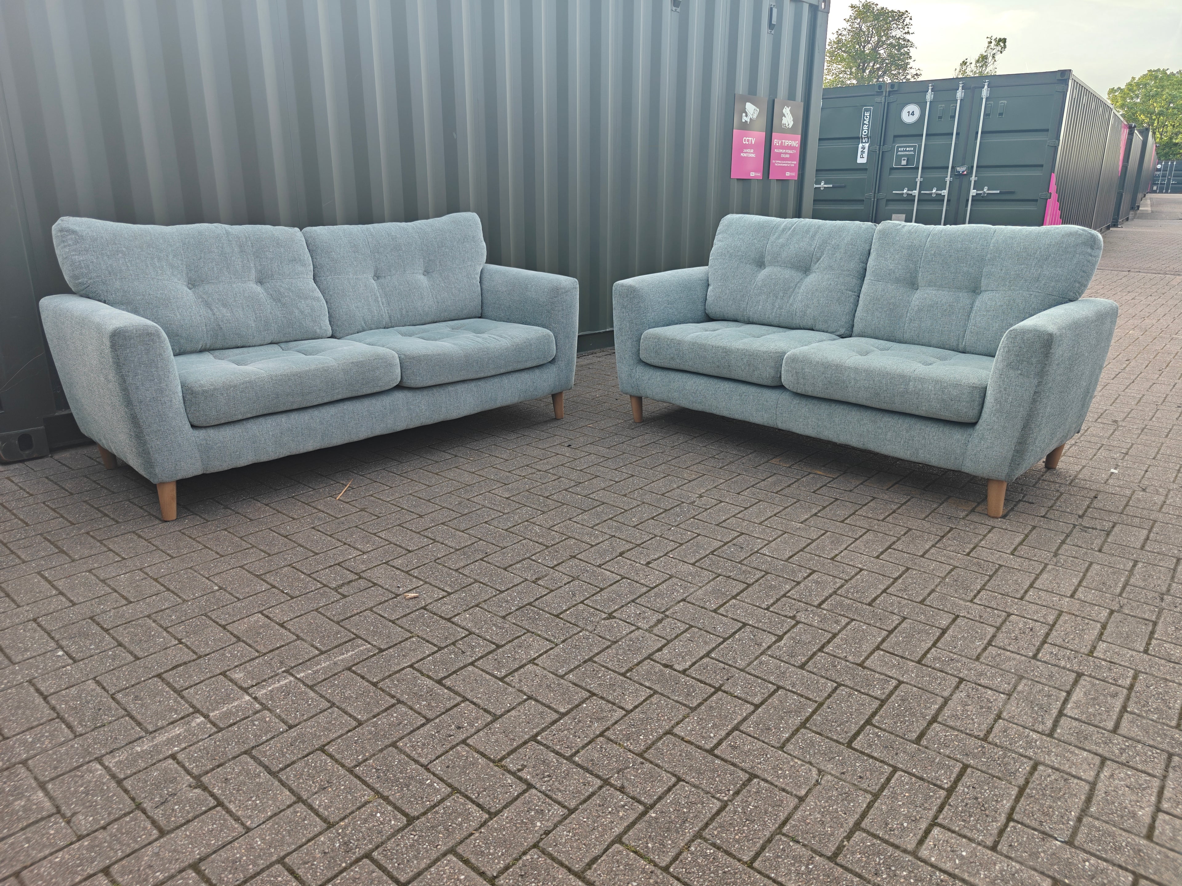 Ex Display Oak Furnitureland Eton Sofa Set 4 + 3 Seater