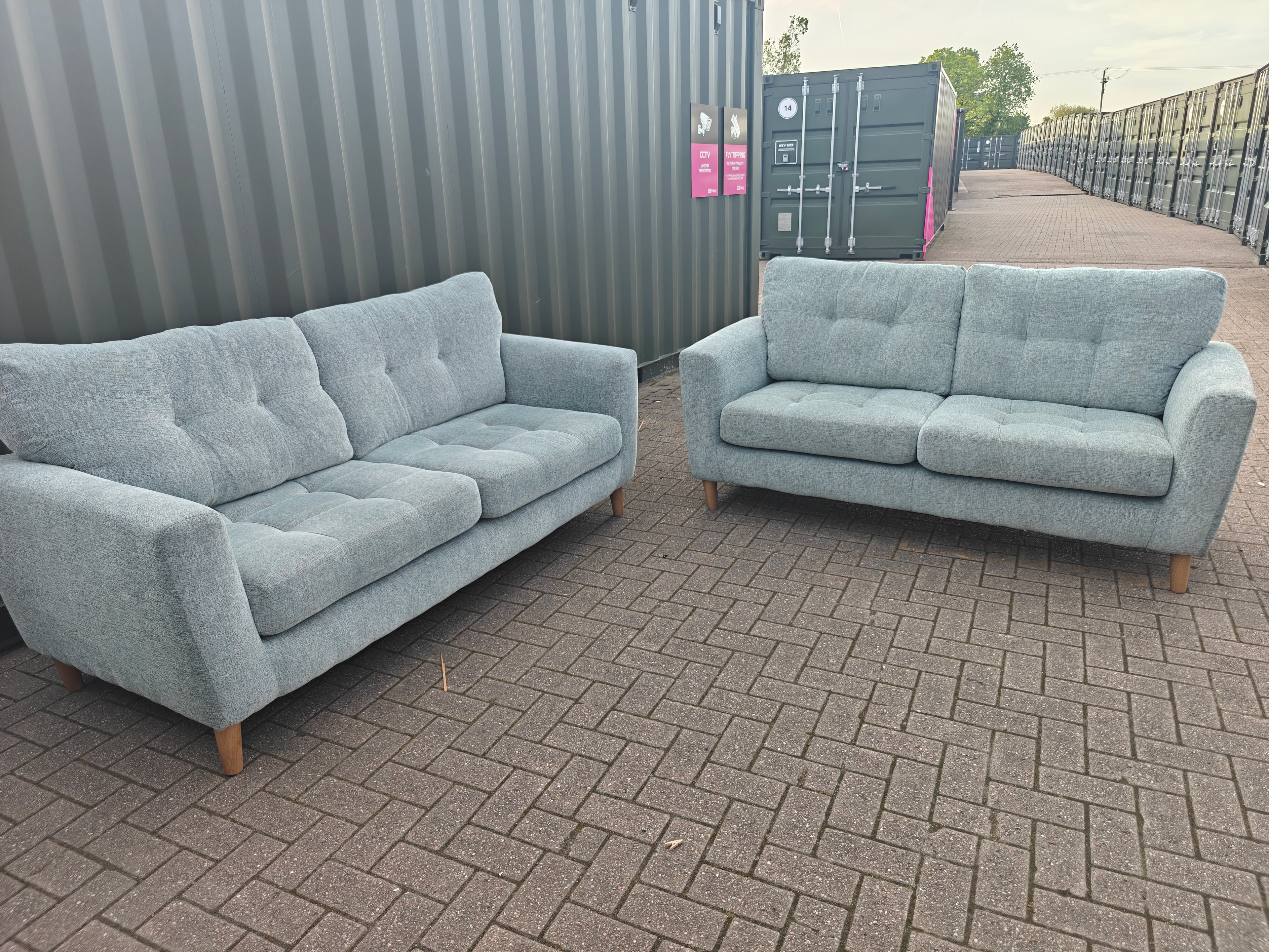 Ex Display Oak Furnitureland Eton Sofa Set 4 + 3 Seater