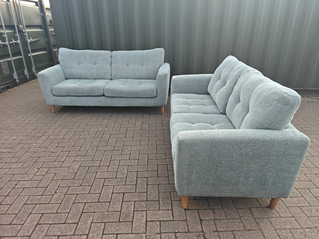 Ex Display Oak Furnitureland Eton Sofa Set 4 + 3 Seater