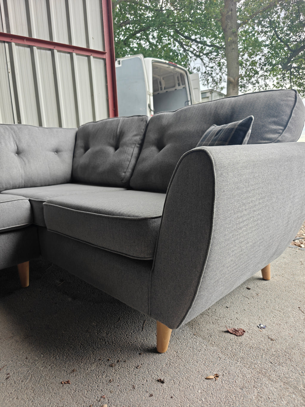 Large Grey Corner Sofa – Made in Great Britain