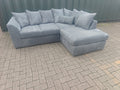 BRAND NEW Luxor Grey Jumbo Cord Corner Sofa