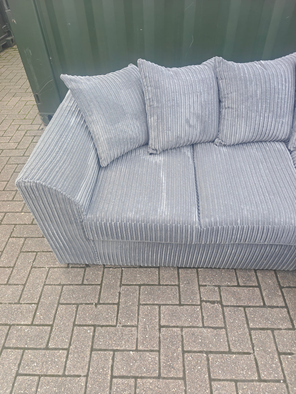 BRAND NEW Luxor Grey Jumbo Cord Corner Sofa