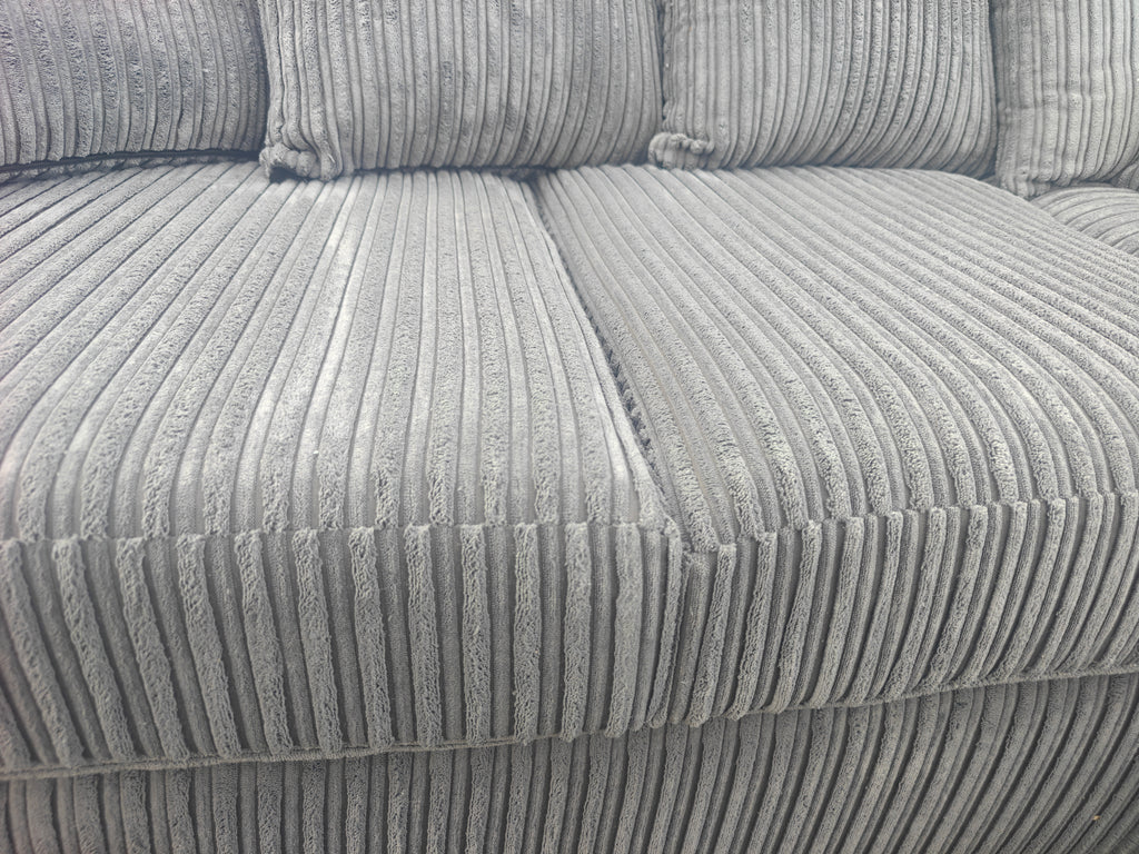 BRAND NEW Luxor Grey Jumbo Cord Corner Sofa