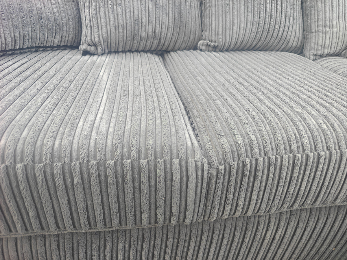 BRAND NEW Luxor Grey Jumbo Cord Corner Sofa