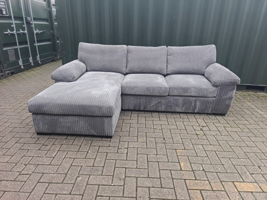 Very Collection Amalfi Grey Jumbo Cord Chaise Sofa