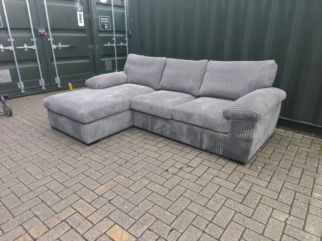 Very Collection Amalfi Grey Jumbo Cord Chaise Sofa
